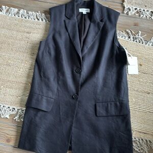 Nordstrom Black 2-Button Vest XS NWT